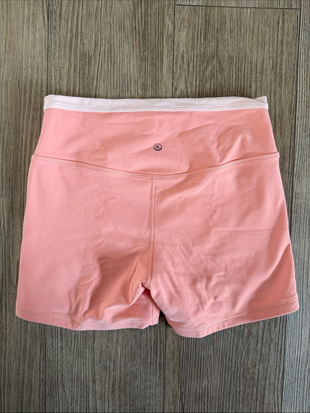 Stori Coral-Peach High-Rise Bike Shorts
